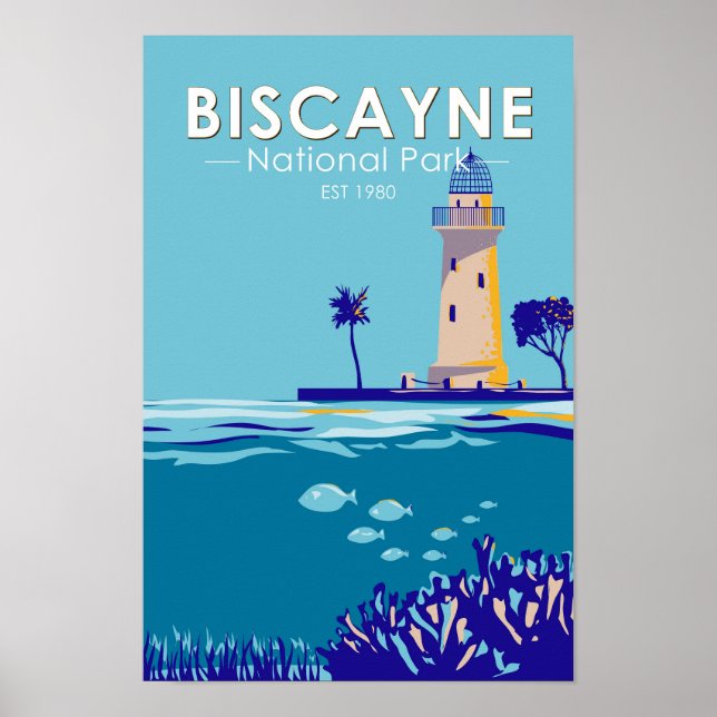 Biscayne National Park Boca Chita Key Vintage Poster (Front)