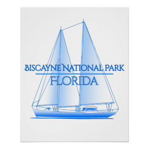 Biscayne National Park Coastal Nautical Sailing Sa Poster
