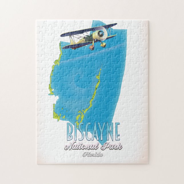 Biscayne national park Florida map Jigsaw Puzzle (Vertical)