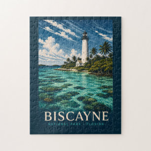 Biscayne National Park Florida Modern Woodblock Jigsaw Puzzle