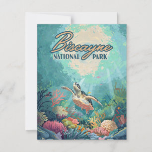 Biscayne National Park Florida Turtle Coral Card