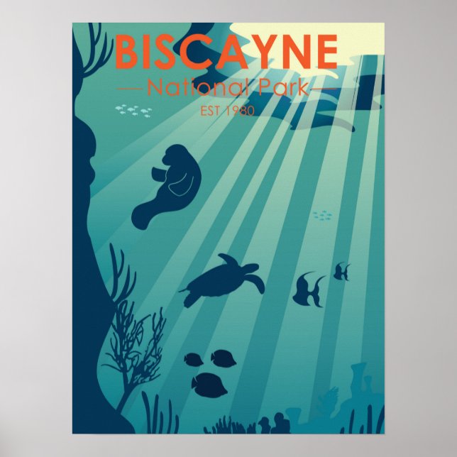 Biscayne National Park Florida Underwater Maritime Poster (Front)