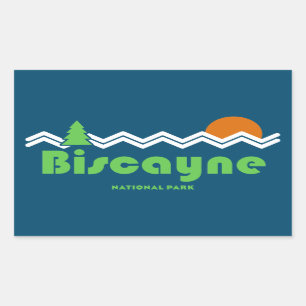 Biscayne National Park Retro Rectangular Sticker