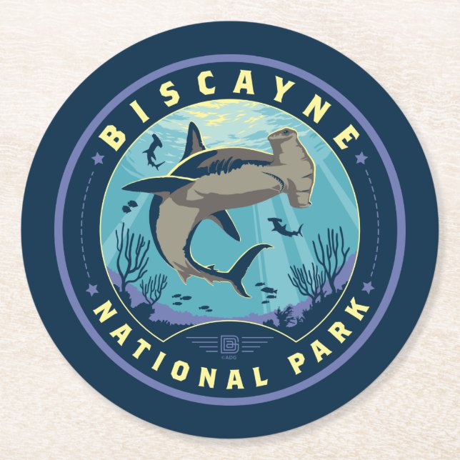Biscayne National Park Round Paper Coaster (Front)