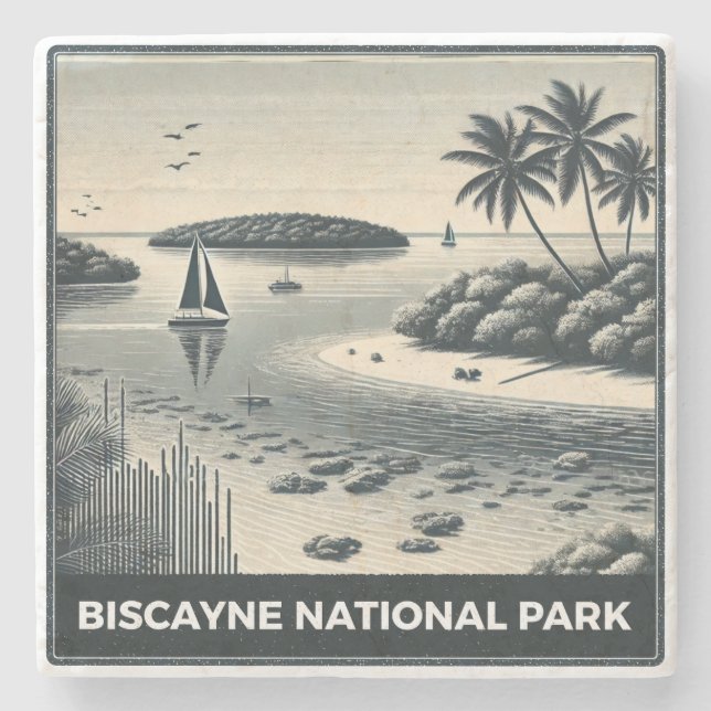 Biscayne National Park Stone Coaster (Front)