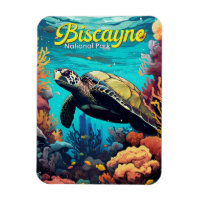 Biscayne National Park Turtle Illustration Retro