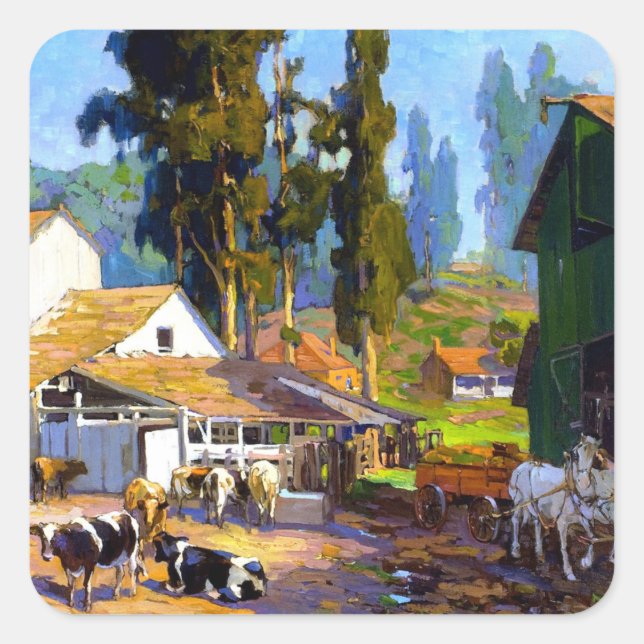 Bischoff - The Dairy, popular painting Square Sticker (Front)