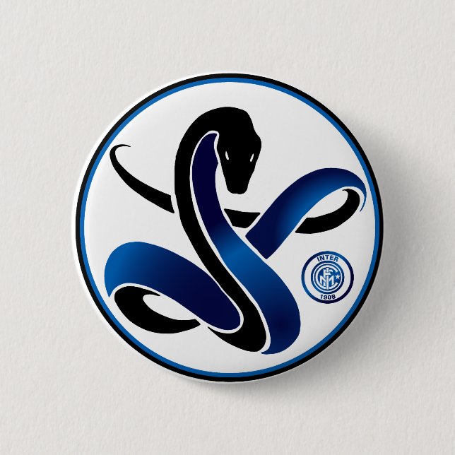 Biscione Nerazzurro Inter (Snake pin) 6 Cm Round Badge (Front)