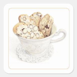 BISCOTTI 1.5" Square Stickers
