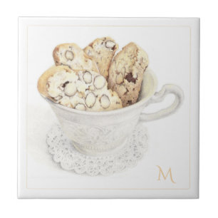BISCOTTI 4.25" Ceramic Tile + Initial