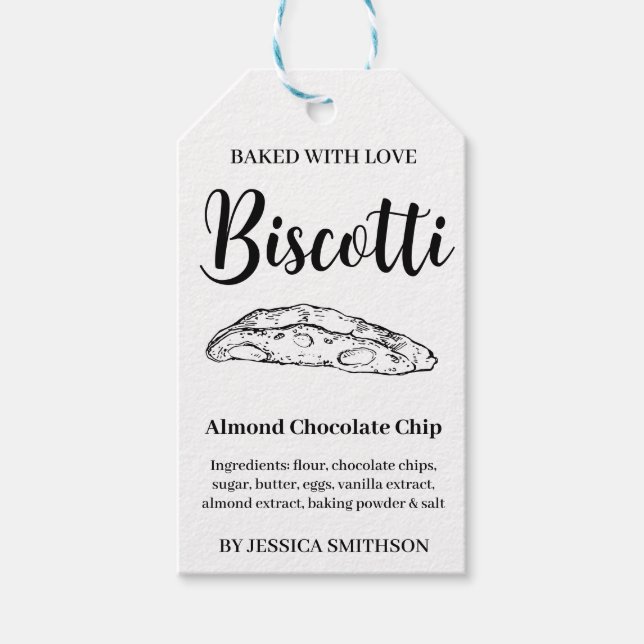 Biscotti Custom Homemade label BIS001tag (Front)