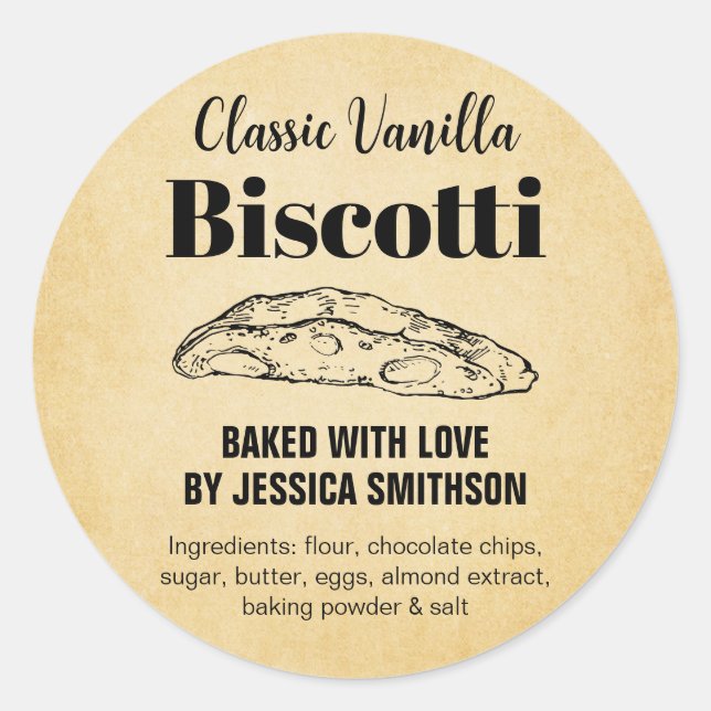 Biscotti Custom Homemade label BIS003brd (Front)