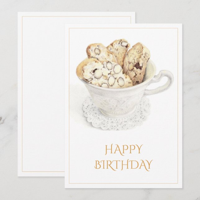 BISCOTTI Happy Birthday 5x7 Flat Card (Front/Back)