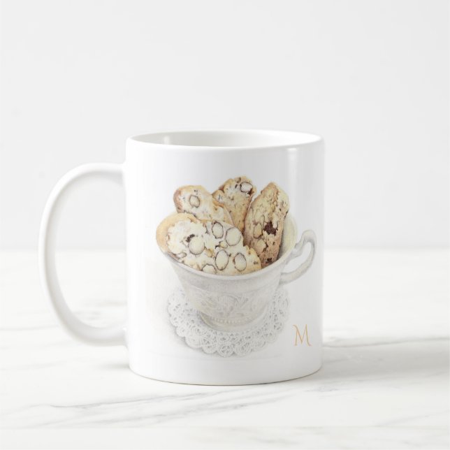 BISCOTTI White Mug + Initial (Left)