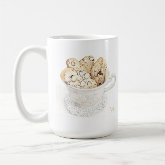 BISCOTTI White Tall Mug + Initial (Left)