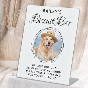 Biscuit Bar Pet Photo Dog Treat Wedding Favour Pedestal Sign
