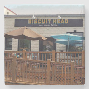 Biscuit Head, Asheville, NC. Marble Stone Coaster. Coaster