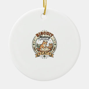 Biscuit Making Kneading Cat Biscuit Making Kneadin Ceramic Tree Decoration