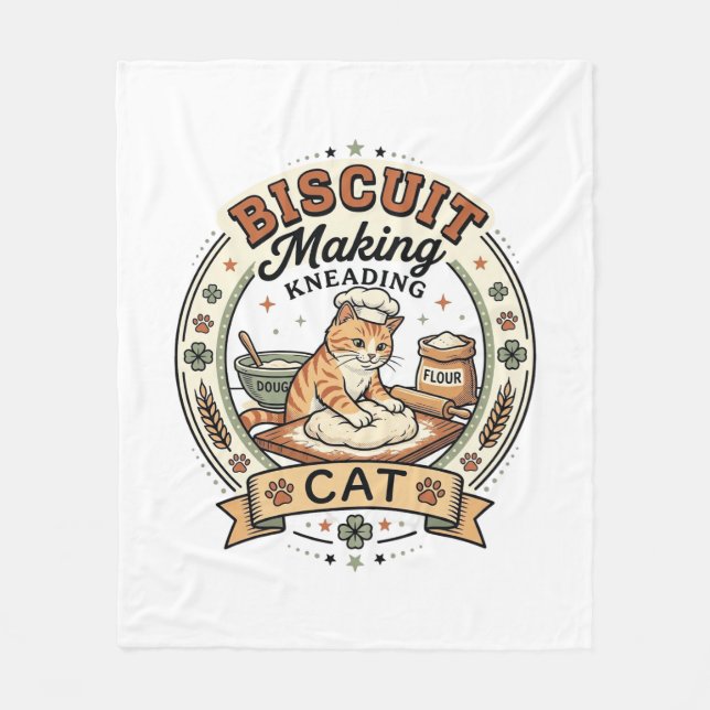 Biscuit Making Kneading Cat Biscuit Making Kneadin Fleece Blanket (Front)