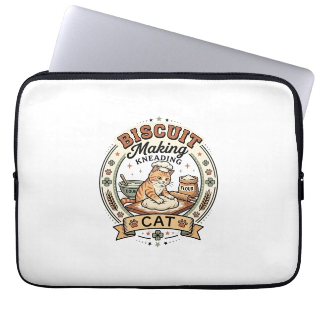 Biscuit Making Kneading Cat Biscuit Making Kneadin Laptop Sleeve (Front)