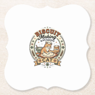 Biscuit Making Kneading Cat Biscuit Making Kneadin Paper Coaster