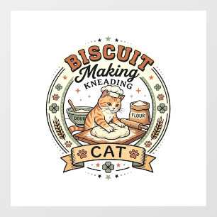 Biscuit Making Kneading Cat Biscuit Making Kneadin Window Cling