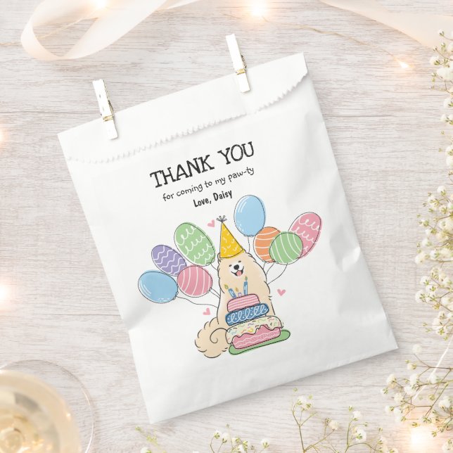 Biscuit Samoyed Birthday Party Thank You Favour Ba Bags (Clipped)