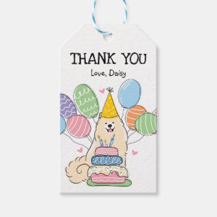 Biscuit Samoyed Dog Birthday Party Favour Tags