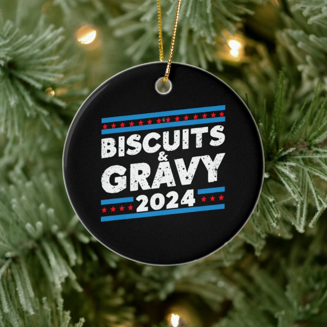 Biscuits and Gravy 2024 Presidential Election Ceramic Tree Decoration (Tree)