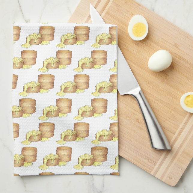 Biscuits and Sausage Gravy Southern Breakfast Food Tea Towel (Quarter Fold)