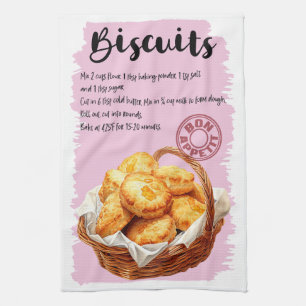 Biscuits Baking Recipe Tea Towel