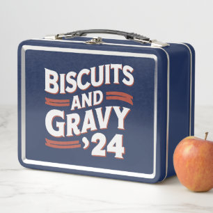 Biscuits Gravy 2024 Presidential Election Food  Metal Lunch Box