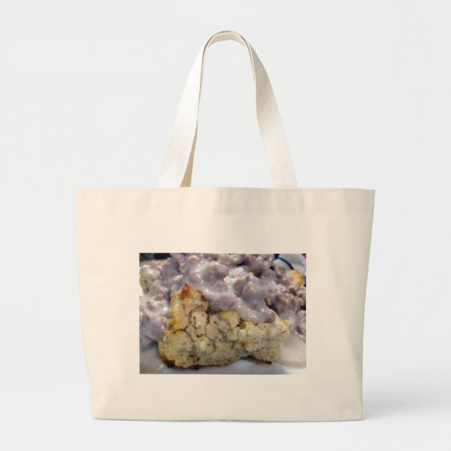 Biscuits & gravy large tote bag (Front)