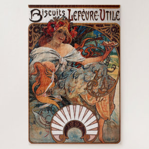 Biscuits Lefevre-Utile: A Mucha Art Nouveau Jigsaw Puzzle