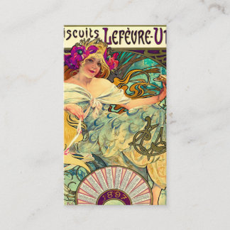 Biscuits Lefevre-Utile by Alphonse Mucha (1896) Business Card
