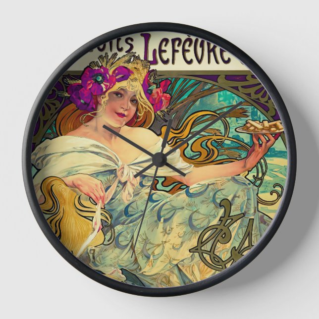 Biscuits Lefevre-Utile by Alphonse Mucha (1896) Clock (Front)