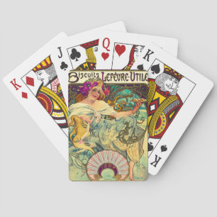 Biscuits Lefevre-Utile by Alphonse Mucha (1896) Playing Cards