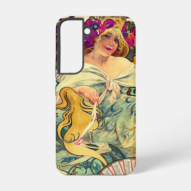 Biscuits Lefevre-Utile by Alphonse Mucha (1896) Samsung Galaxy S22 Case (Back)