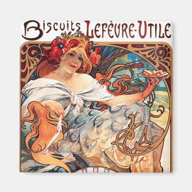 Biscuits Lefevre-Utile, Mucha Magnet (Front)