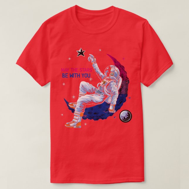 Biseual Flag On The Moon Pride Moon Gay Pride Mont T-Shirt (Design Front)