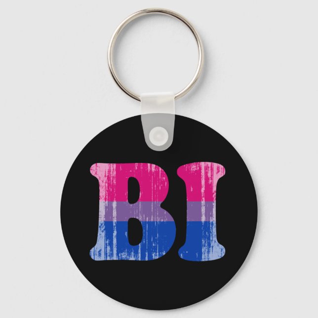 BISEXUAL 1 distressed.png Key Ring (Front)
