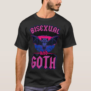 Bisexual And Goth Gothic Emo Bat Pride LGBTQ Hallo T-Shirt