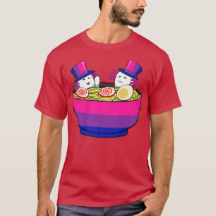 Bisexual Axolotl Ramen LGBT-Q Cute Subtle Bi Pride T-Shirt