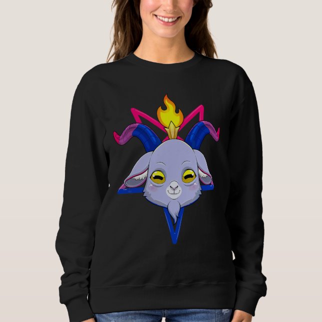 Bisexual Baphomet Satan Goat Head Lgbt Bi Pride Mo Sweatshirt (Front)