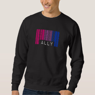 Bisexual Barcode Pride Ally Queer Aesthetic Lgbtq  Sweatshirt