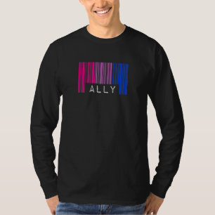 Bisexual Barcode Pride Ally Queer Aesthetic Lgbtq T-Shirt