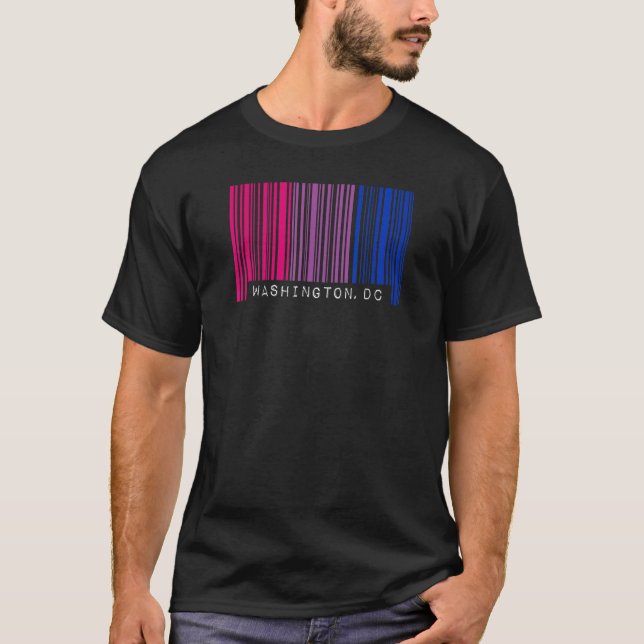 Bisexual Barcode Pride Washington Dc Queer Aesthet T-Shirt (Front)
