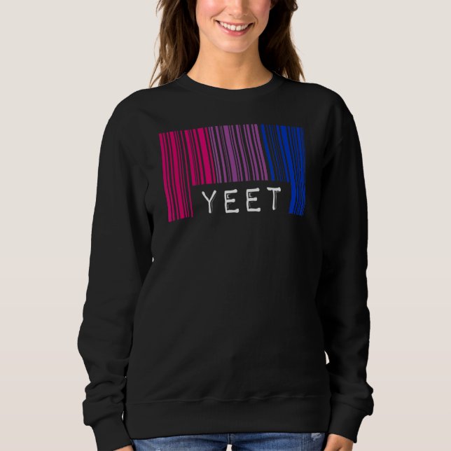 Bisexual Barcode Pride Yeet Meme Queer Aesthetic L Sweatshirt (Front)