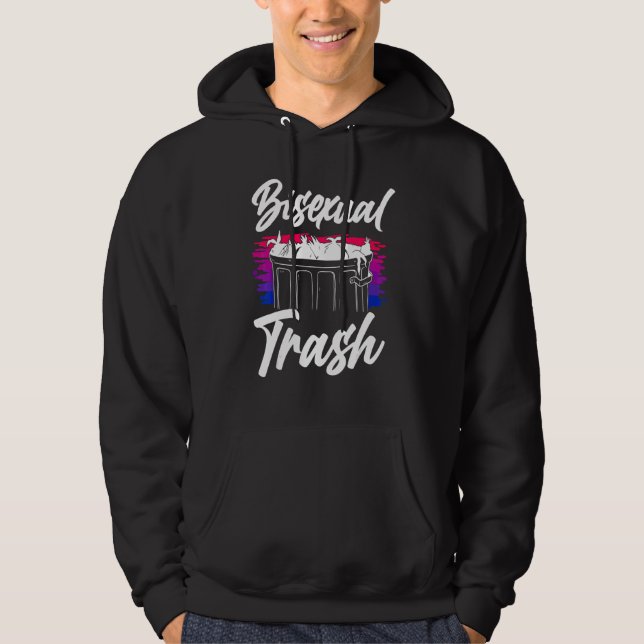 Bisexual Bi Pride Flag Bisexual Trash Hoodie (Front)