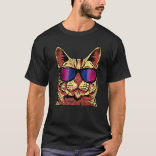 Bisexual Bi Pride Flag Cat Sun Glasses  1 T-Shirt
